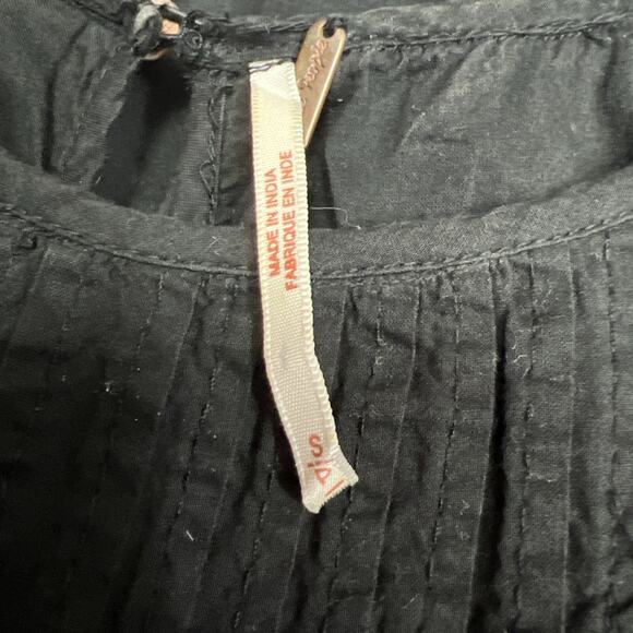 Free People Womens Pavlo Dress Embroidered Black Babydoll Boho Size S Petite - Picture 10 of 13